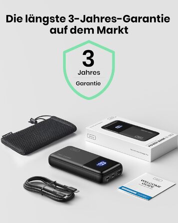 Повербанк INIU 65W 20000mAh для ноутбуків та смартфонів, швидка зарядка USB-C для MacBook, Steam Deck, iPhone, Samsung, iPad