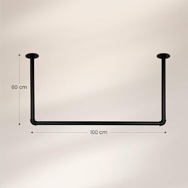 Clothes Rail Wardrobe Industrial Design for Ceiling | Width 70 cm x Height 50 cm | Ceiling Mount | Wardrobe Rail | Dressing Room | Bedroom | Hallway | Walk-in Closet (Width 100 cm x Height 60 cm)