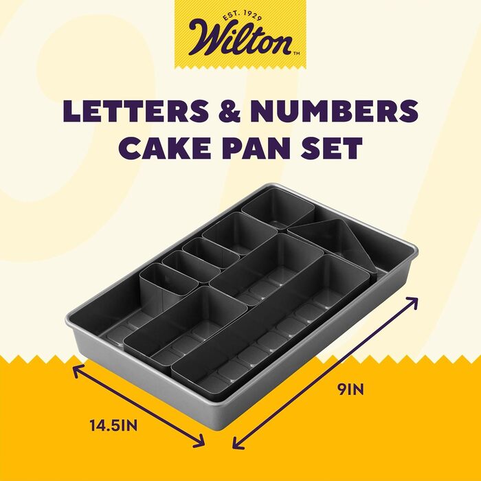 Форма для випікання тортів Wilton Countless Celebrations у вигляді цифр і літер, антипригарна, 36.5 x 22.5 x 5.08 см