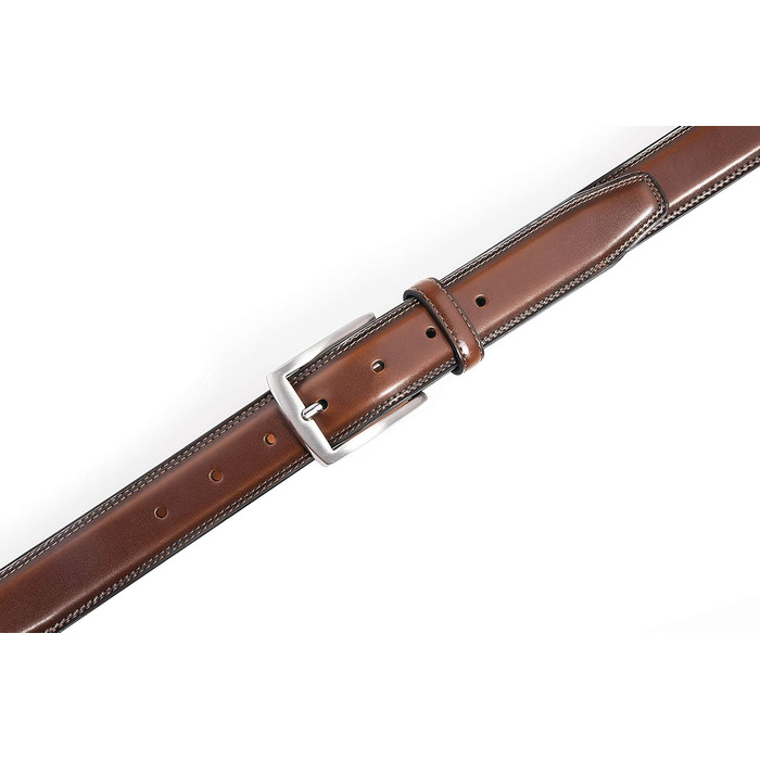 Чоловічий шкіряний ремінь Fabio Valenti – для костюмів, джинсів, уніформи, з односторонньою пряжкою – дизайн США (32-34, Обпалений Умбра)