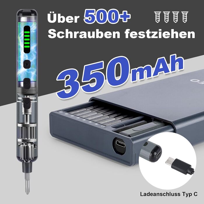 WADEO Міні набір викруток, 82 в 1, прецизійний, магнітний, з регулюванням крутного моменту, LED-підсвічування, для ремонту iPhone, телефонів, ноутбуків, окулярів, годинників