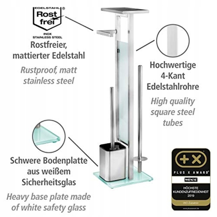 Підлоговий ершик для унітазу Wenko з металевим тримачем та контейнером