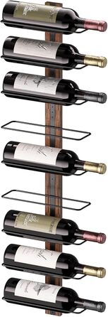 B4Life Wine Rack, Bottle Rack, Wall Wine Rack for 9 Wine Bottles, Wooden and Metal Wall Wine Rack, Black Hanging Wine Bottle Shelves