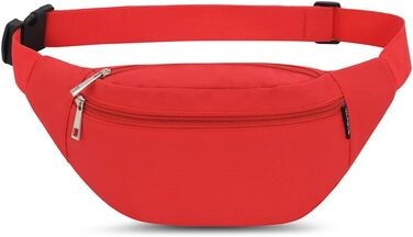 Чоловіча та жіноча поясна сумка на пояс, сумка через плече, Doggy Bag, для активного відпочинку, спорту, подорожей, кемпінгу, фітнесу, велосипеда, червона