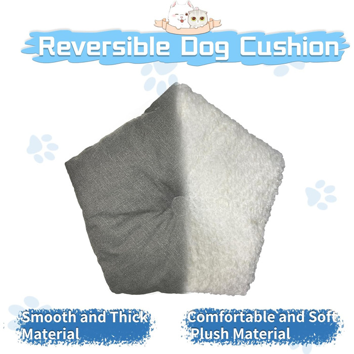 Намет для тварин Tipi з двостороннім подушкою. Будиночок для собак/кішок, кроликів, хом'яків. Знімний та миючий. 50x50x60 см, сірий.