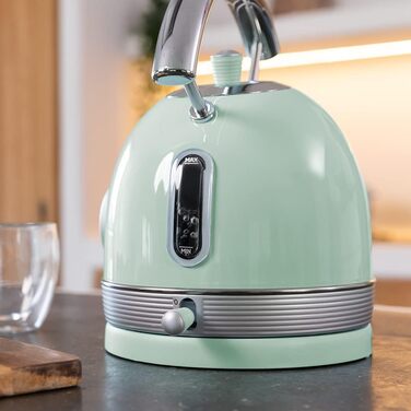 Електричний чайник Cecotec ThermoSense 420 Light Green, 1.8 л, 2200 Вт, з індикатором температури, зелений, з нержавіючої сталі, вінтажний стиль