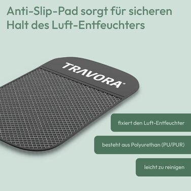 TRAVORA Dehumidifier Pillow 2x 1 kg with Anti-Slip Pad - Dehumidifier - reusable - car interior - extra large, Black