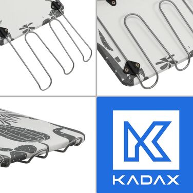 КADAX Регульована гладильна дошка зі сталі, 100x30 см, складана, з покриттям, антиковзні ніжки (білий/сірий)
