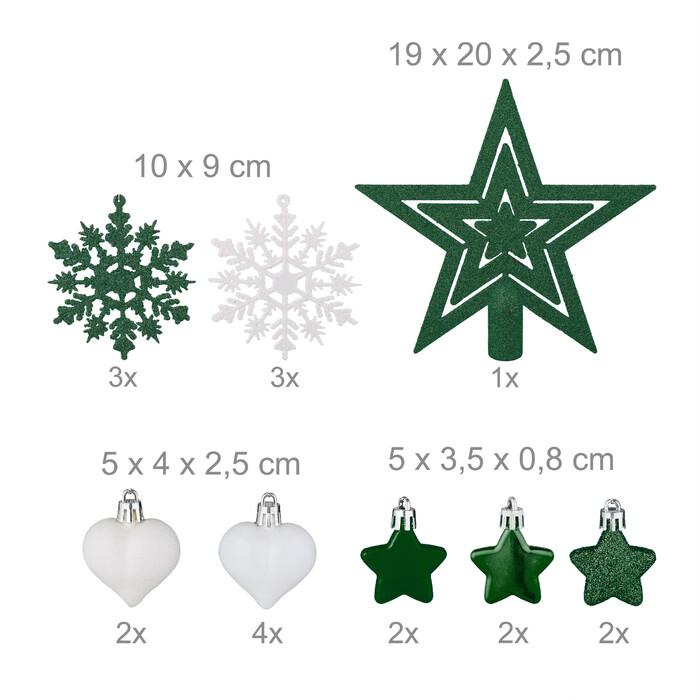Relaxdays Set of 101 Christmas Baubles