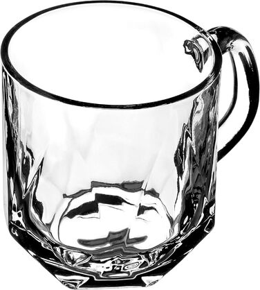 Набір склянок KADAX Frida 300мл (6 шт) для чаю, кави та води - скляні стакани з ручкою