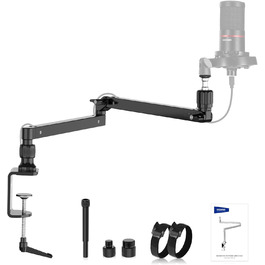 NEEWER MST002 Тримач для мікрофона з низьким профілем, регульований, з демпфером, для подкастів, ігор, стрімінгу, з кабелеуправлінням