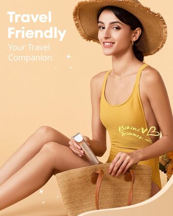 Електричний триммер для бікіні VG VOGCREST: безболісний жіночий депілятор для тіла, для рук, ніг, зони бікіні (рожеве золото)