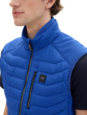Жилет чоловічий TOM TAILOR Hybrid з коміром, розмір L, колір Hockey Blue