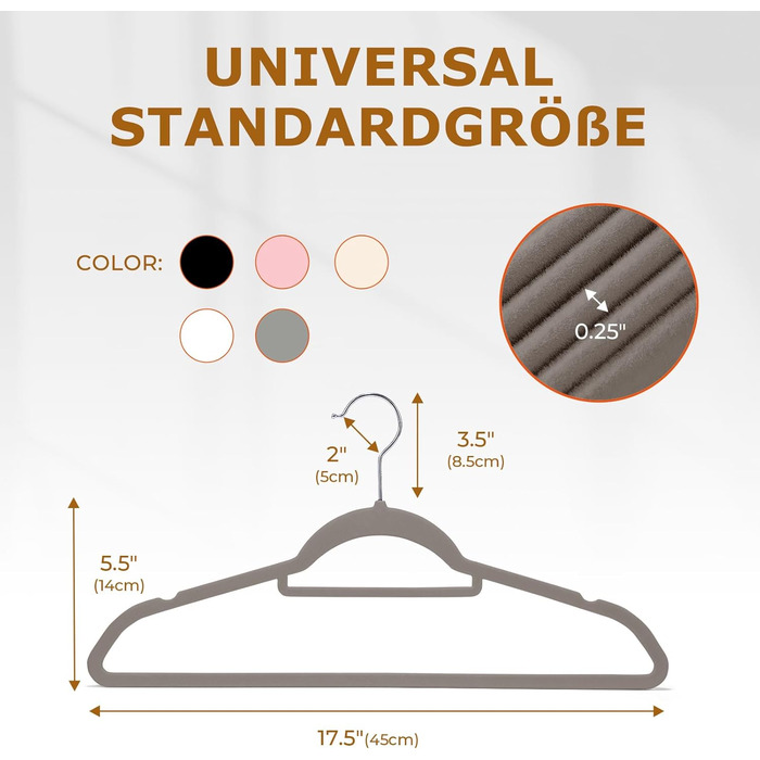 Набір вешалок для одягу HOUSE DAY, 30 шт., велюрові, преміум-якість, обертаються на 360°, сірі