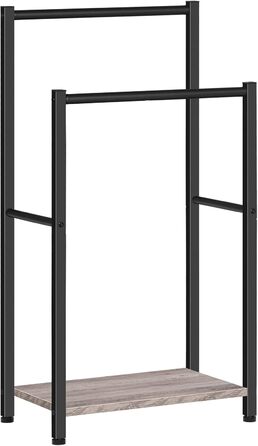 HOOBRO Тримач для рушників, підставка для рушників, драбина для рушників стояча з 2 перекладинами, для рушників, одягу, ковдр, газет, економія місця, стабільна, білий та натуральний колір, EWN02LB01 Білий + Натуральний (Греж + Чорний)