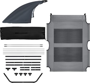 Підвищене ліжко для собак з балдахіном, ліжко для домашніх тварин Outdoor для кемпінгу, пляжу. Ліжко для собак з водонепроникним дахом, диван для собак з дихаючою сіткою. Розмір XL - 122 x 92 x 102 см (L-92 x 76 x 92 см)