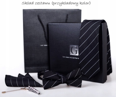 Набір: краватка, метелик, затискачі та кишенкова хустка. Елегантний комплект для чоловіків