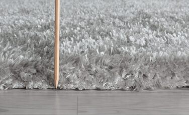 Килимок Mia's Teppiche Fiona для вітальні та спальні, 120x160 см, високий ворс (срібний)