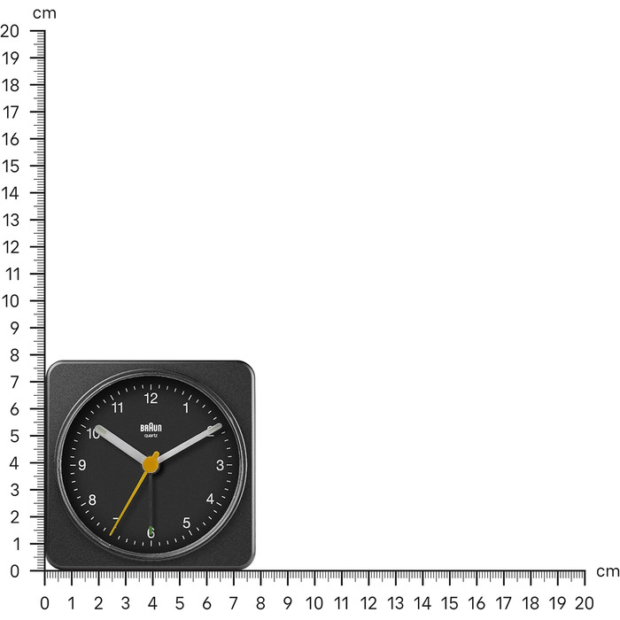 Braun Classic Analog Alarm Clock with Snooze Function and Light, Silent Quartz Movement, Crescendo Alarm, Black Model BC03B