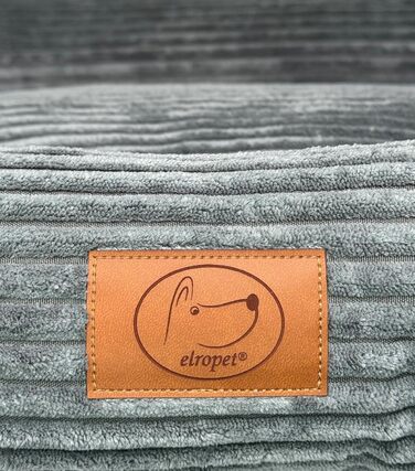 Ортопедичне ліжко для собак Elropet з м'якого корду, корзина для собак, XS/S/M/L/XL/XXL (Оливковий, Сірий)