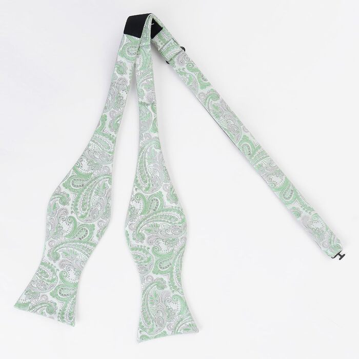 Alizeal Комплект краватки-метелика та кишенькового хустинки в стилі ретро Пайслі, блакитний (Універсальний розмір, салатний + сірий)