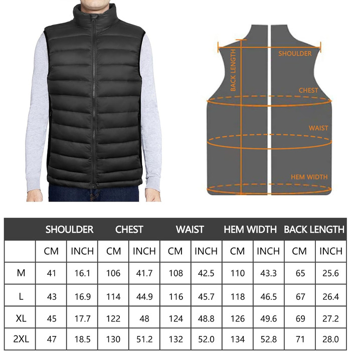 Обогреваемая жилетка для мужчин, жилетка с подогревом, акумуляторна жилетка, жилетка з підігрівом, 10000mAh акумулятор, до 6-8 годин тепла, 3 режими нагріву, для роботи на відкритому повітрі, походів, риболовлі, XL, чорна