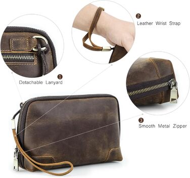 CONTACT'S Family Cable Organizer Bag, Cable Bag Organizer Leather, Leather Electronic, Tech Pouch, Leather Cable Bag
