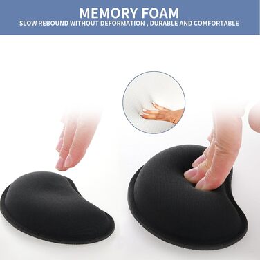 Підкладки для миші під руку 2 шт. Ergonomische Handballenauflage - ергономічні підкладки для миші з Memory Foam для ноутбука, комп'ютера, роботи, ігор та офісу