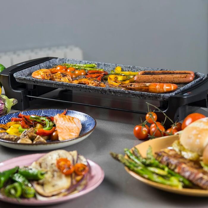 Cecotec Electric Grill Plate with Removable Parts - 1800W - Non-Stick Aluminum Teflon Coated Grill Pan - Dishwasher Safe - Adjustable Thermostat - Large Cooking Surface