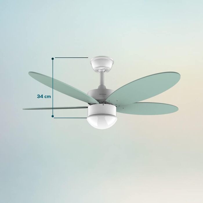 Стельовий вентилятор Cecotec EnergySilence Aero 4260 42 дюйми, LED, пульт, 6 швидкостей, м'ятний
