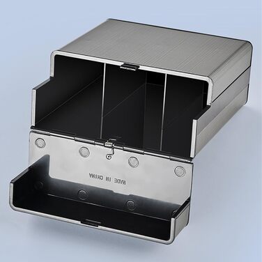 Металеве тютюнопакувальник для 40 сигарет, великий, з магнітною кришкою, чорний