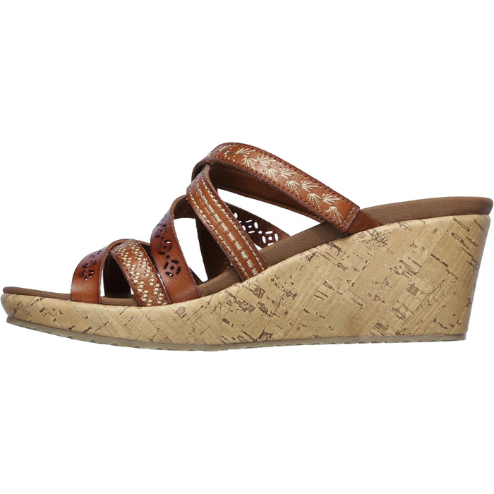 Сандалі жіночі Skechers Beverlee-Tiger Posse на танкетці, 40 EU, Duraleather бежеві