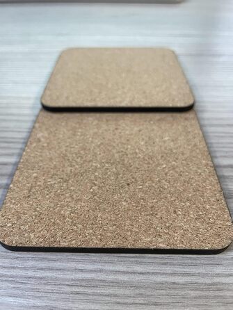 MDF coasters, blank, cork bottom, 9 x 9 cm, white, blank, square, piece (200)
