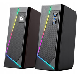 Комп'ютерні колонки DEFENDER SOLAR 3 2.0, 10 Вт, Bluetooth, RGB-підсвітка, USB
