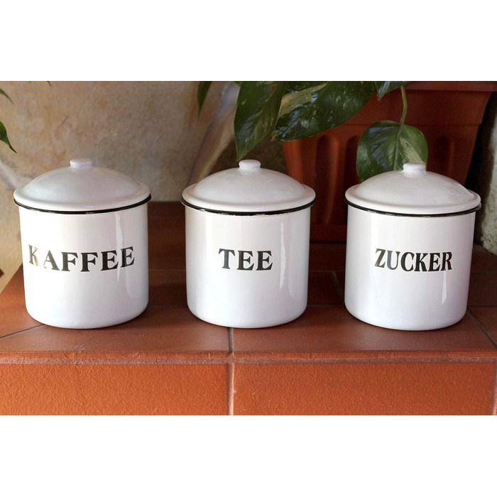 Ambiente Haus 51206 Tea/Coffee/Sugar Box 12 cm Enamelled
