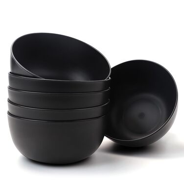 Набір мисок Bugucat для мюслі, супу та салатів, 6 шт, 1400 мл, чорного кольору