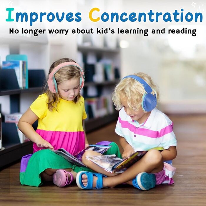 Навушники для захисту від шуму для дітей, придатні для дітей з аутизмом, пасивний захист вух для учнів початкової школи, регульовані навушники для концертів (блакитні)