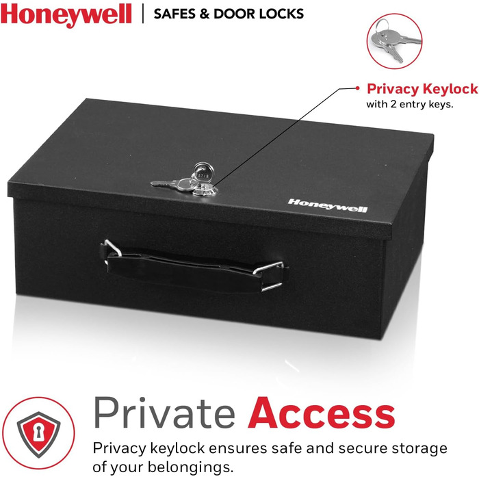 Мінісейф Honeywell 6104 Tresor з вогнестійким захистом, 5 л, з ключовим замком, чорний