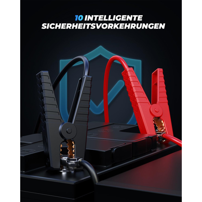 Портативний пусковий блок Starthilfe Powerbank 6000A з USB, LCD, ліхтариком, 12V для бензинових та дизельних двигунів