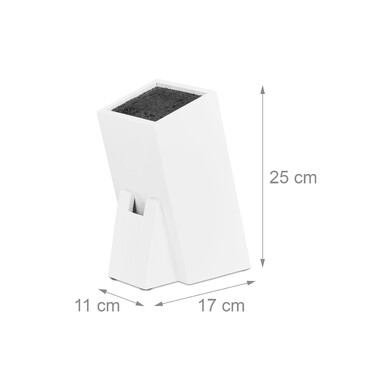 Relaxdays Unassembled Knife Block with Bristles, White