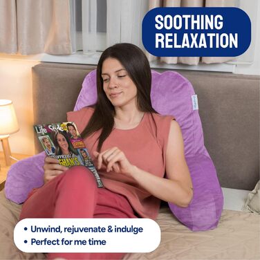 Комфортний спинний подушковий крісло-мішок ComfortSpa для дорослих, з підлокітниками, кишенями та знімним чохлом; ідеально для відпочинку в ліжку та полегшення болю в спині