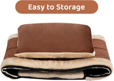 Hollypet Cat Bed Small Dog Bed, 2-in-1 Foldable Plush Pet Bed for Cats & Small Dogs, Cozy and Soft Pet Cave Bed for Indoor Outdoor, (Coffee)