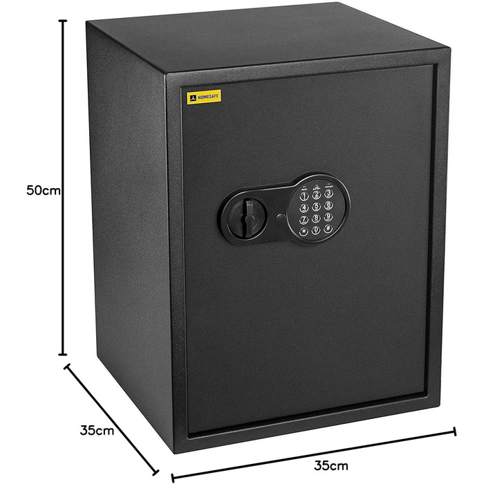 Домашній сейф HomeSafe HV24E з електронним замком, 20x44x38 см. Захист для грошей, прикрас, документів та ноутбука (50x35x35 см)