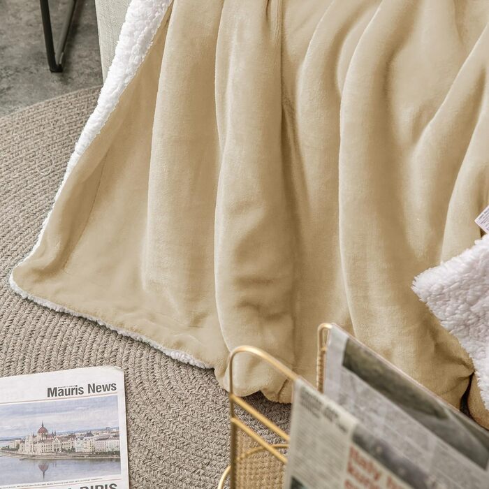 Плед Mixibaby для дому, теплий та м'який, 150 x 200 см, колір: натуральний