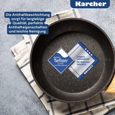 Karcher 14-Piece Stainless Steel Cookware Set with Glass Lids - Induction Compatible