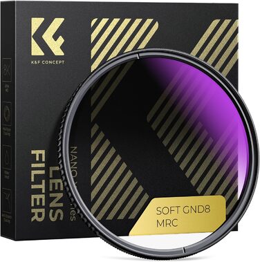 Фільтр градієнтний K&F Concept Nano-X 58mm Soft GND8 ND0.9 (3 стопи, 12.5%) - сірий