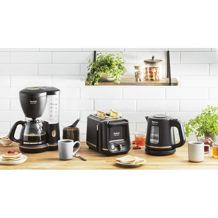 Tefal 2-Slice Toaster with Magnetic Clamps, Large Controls, 7 Browning Levels, Removable Crumb Tray, Lift Function TT533811, Black