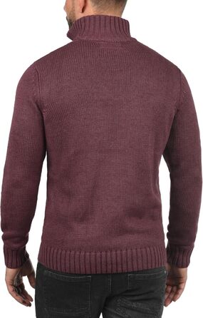 Чоловічий кардиган Soid SDPou з грубого трикотажу з бавовняної суміші, з коміром-стійкою, звичайний крій, колір: бордово-червоний мікс (3XL)