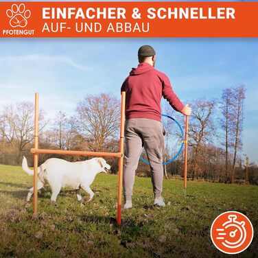 Набір для аджиліті для собак [11-TLG.] - універсальний набір з перешкодами, тунелем, слаломом та іншим для тренування та аджиліті собак - з аксесуарами та сумкою для транспортування, великий розмір