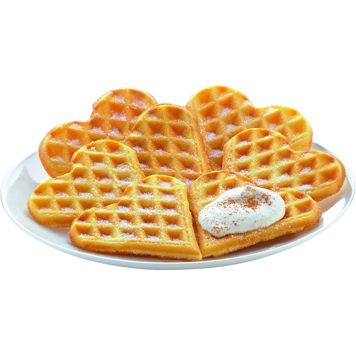 Tefal Double Heart Waffle Maker WM311D | Stepless temperature control for desired browning | Non-stick plates | Batter-catching device | 1200W | ‎37 x 11.4 x 28.5 cm Double Heart Waffle Iron